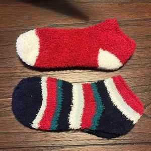 Women’s Pyjama Socks Fuzzy, Warm Accessories Red, White, Black, Green Stripes